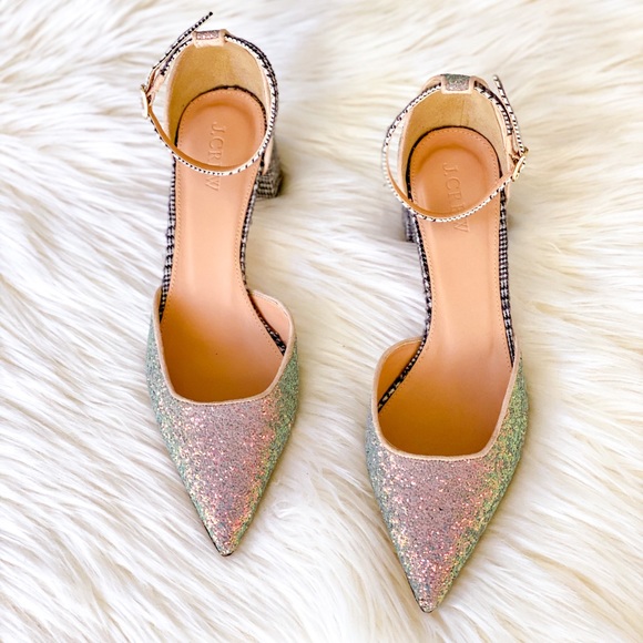J Crew pointy sparkly beaded block heel sandals - Picture 5 of 8
